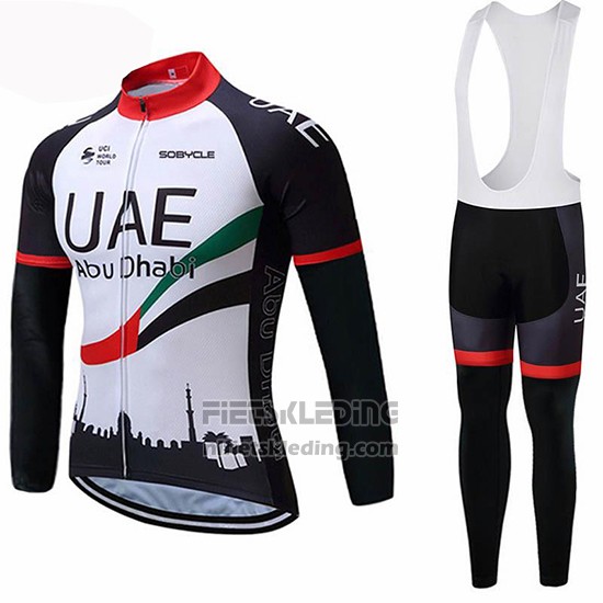 2019 Fietskleding UCI Wereldkampioen Uae Wit Zwart Rood Lange Mouwen en Koersbroek